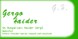 gergo haider business card