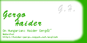 gergo haider business card